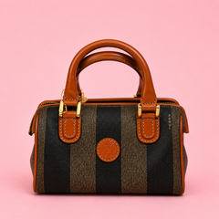 Fendi Pequin Mini Boston Bag