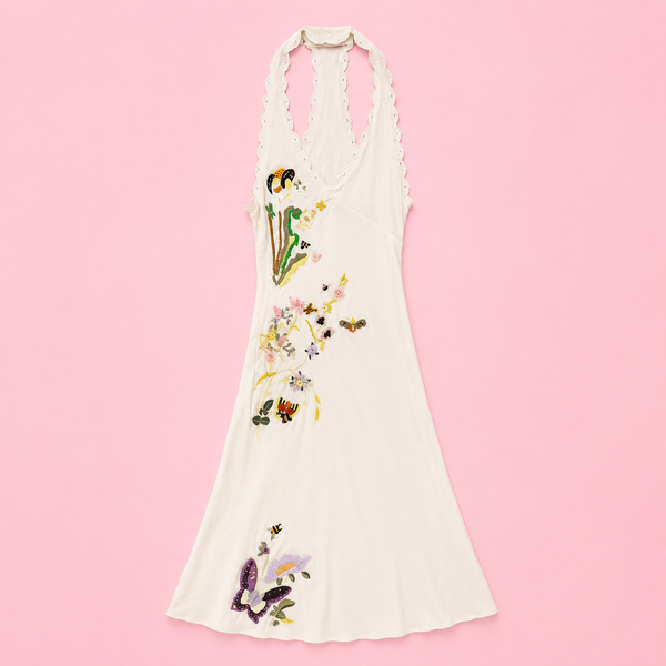 Class Roberto Cavalli Hand-Embroidered Botanical Maxi Dress