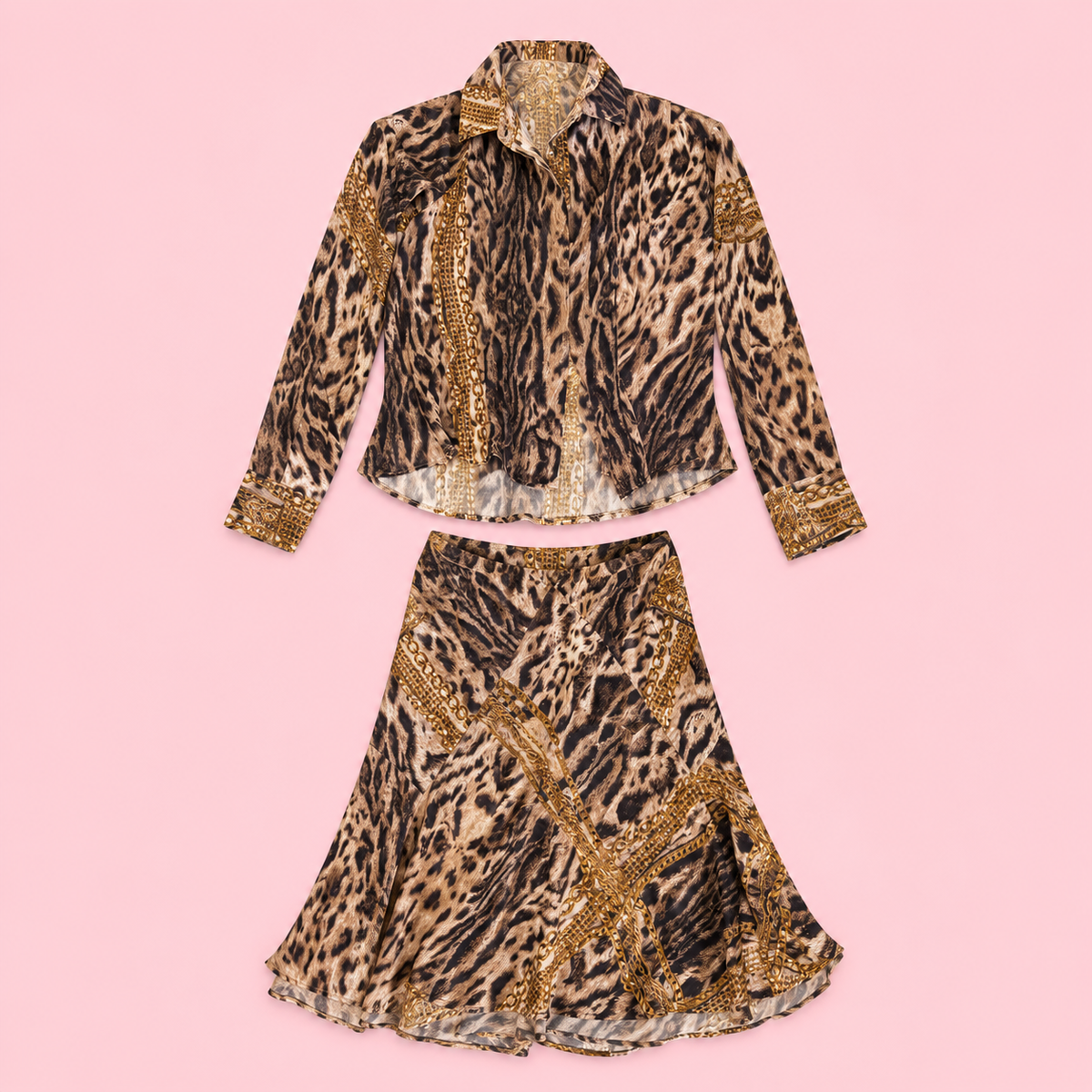 Roberto Cavalli Cheetah Silk Set