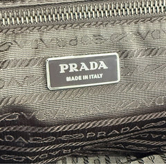 Prada Dark Brown Textured Suede Frame Handbag