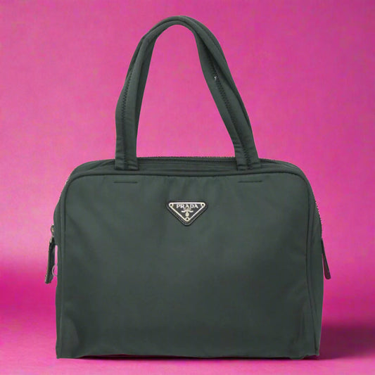 Prada Nylon Khaki Silver