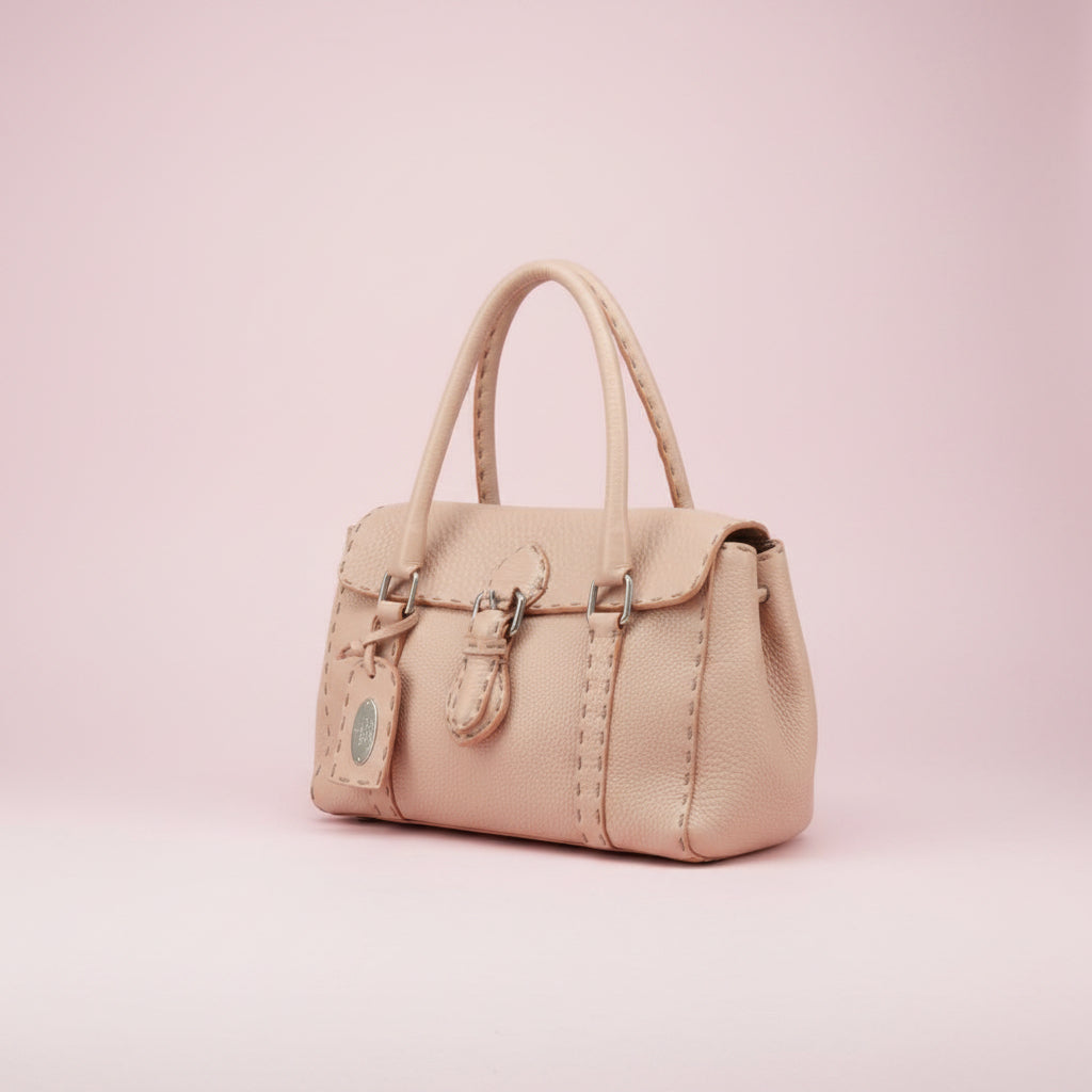 Fendi Selleria Pink Leather Hand Bag