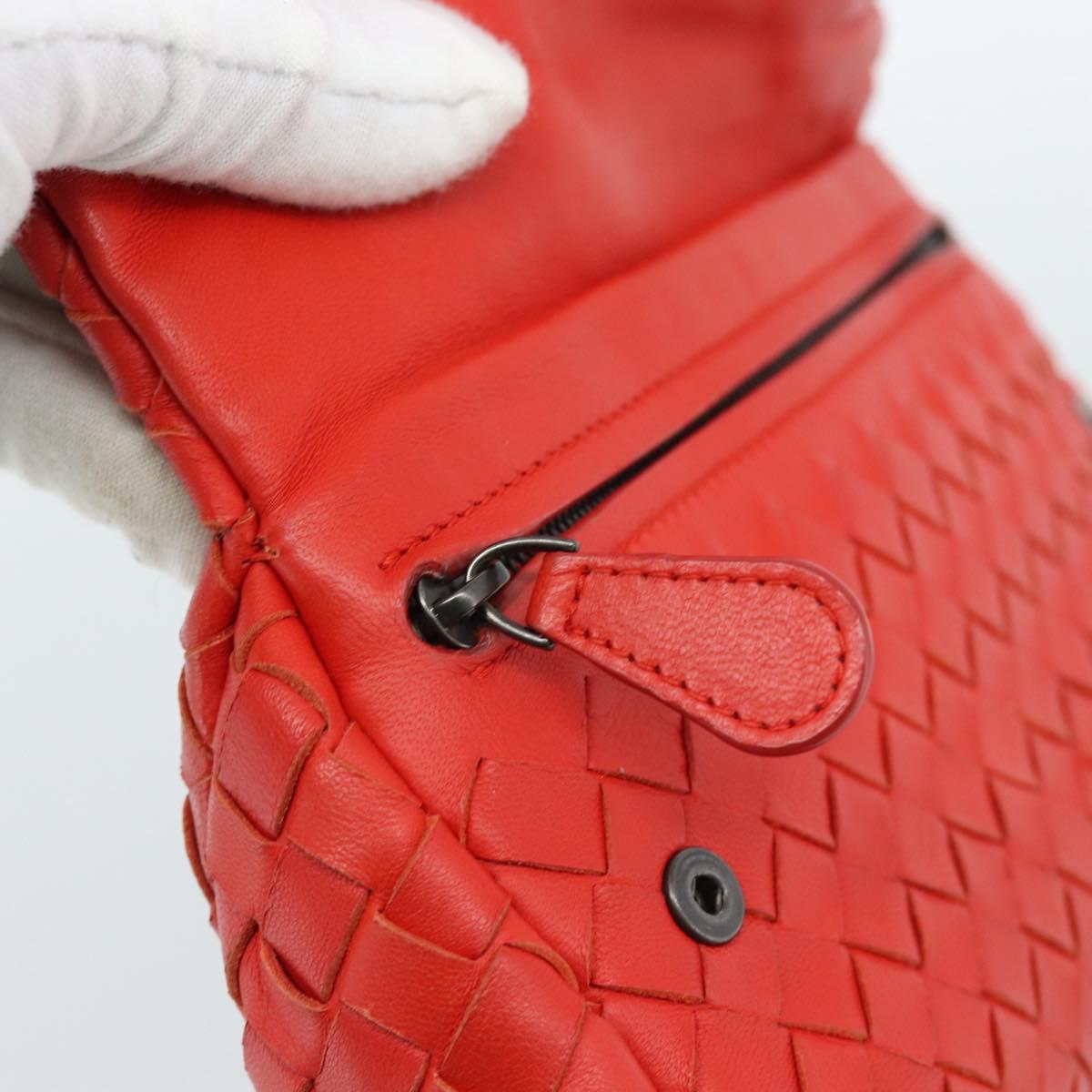 Bottega Veneta Intrecciato Red Chain Shoulder Bag