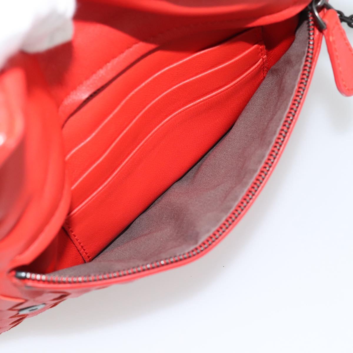 Bottega Veneta Intrecciato Red Chain Shoulder Bag
