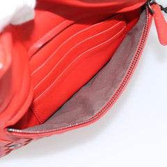 Bottega Veneta Intrecciato Red Chain Shoulder Bag