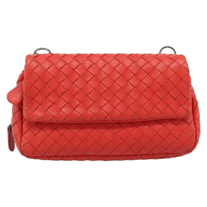 Bottega Veneta Intrecciato Red Chain Shoulder Bag