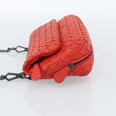 Bottega Veneta Intrecciato Red Chain Shoulder Bag