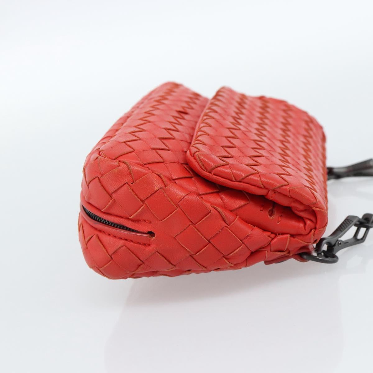 Bottega Veneta Intrecciato Red Chain Shoulder Bag