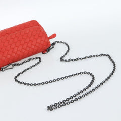 Bottega Veneta Intrecciato Red Chain Shoulder Bag
