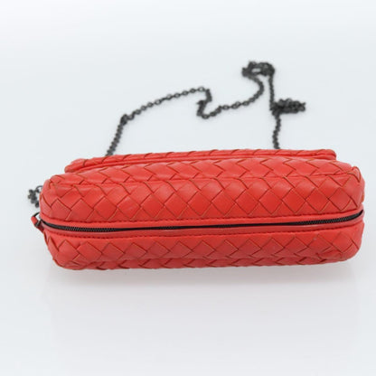 Bottega Veneta Intrecciato Red Chain Shoulder Bag