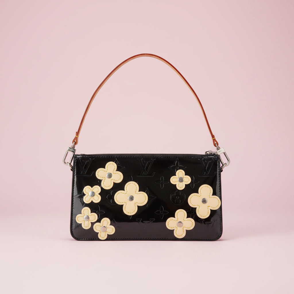 Louis Vuitton Black Monogram Vernis Lexington Fleur Pochette Handbags