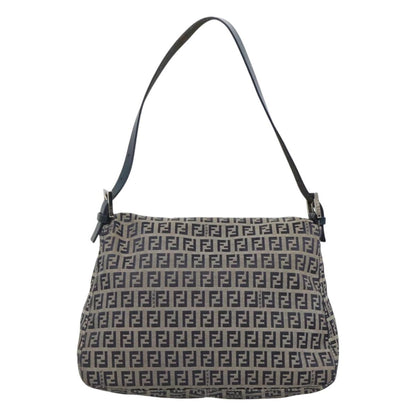 Fendi Zucchino Canvas Mamma Baguette Shoulder Bag Navy