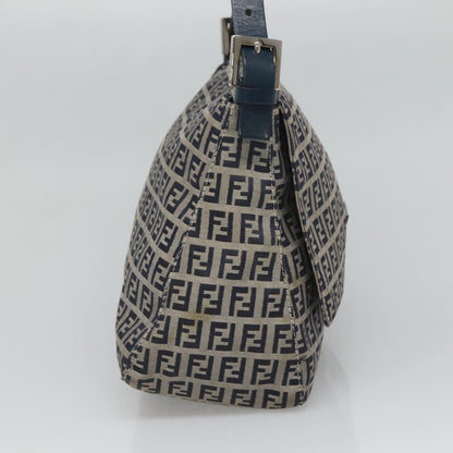 Fendi Zucchino Canvas Mamma Baguette Shoulder Bag Navy
