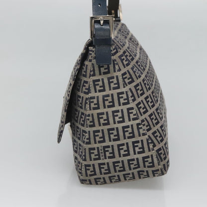Fendi Zucchino Canvas Mamma Baguette Shoulder Bag Navy