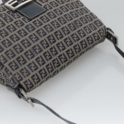 Fendi Zucchino Canvas Mamma Baguette Shoulder Bag Navy