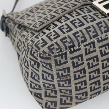 Fendi Zucchino Canvas Mamma Baguette Shoulder Bag Navy