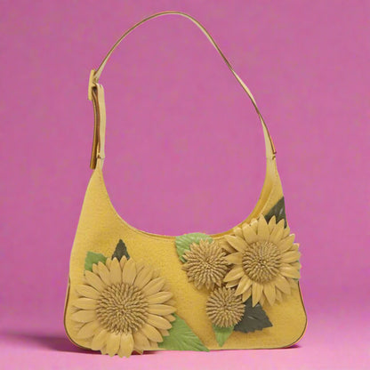 Salvatore Ferragamo Shoulder Bag Canvas Yellow