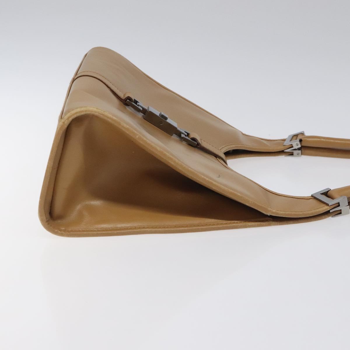 GUCCI Jackie Hand Bag Leather Beige Silver