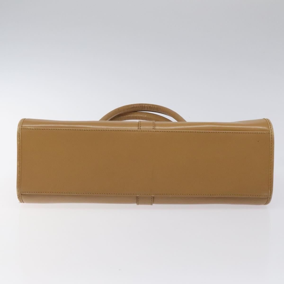 GUCCI Jackie Hand Bag Leather Beige Silver