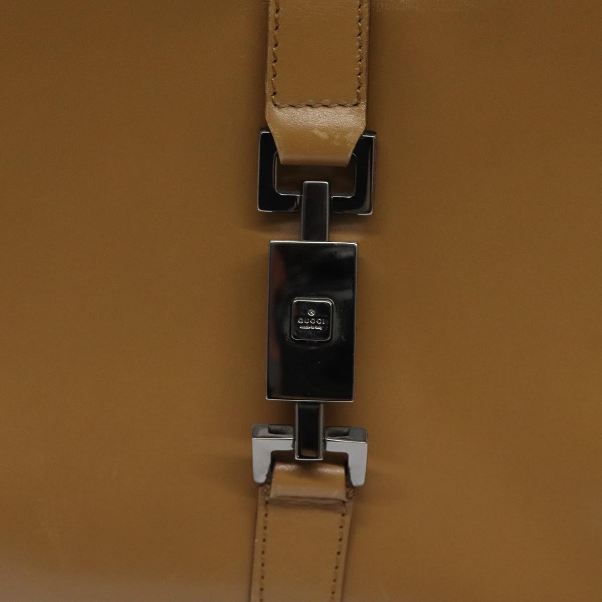 GUCCI Jackie Hand Bag Leather Beige Silver
