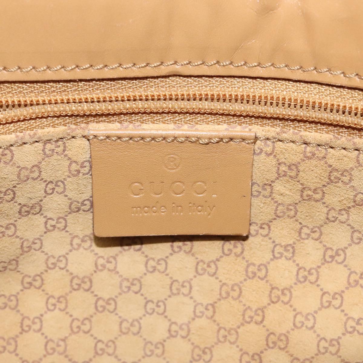 GUCCI Jackie Hand Bag Leather Beige Silver