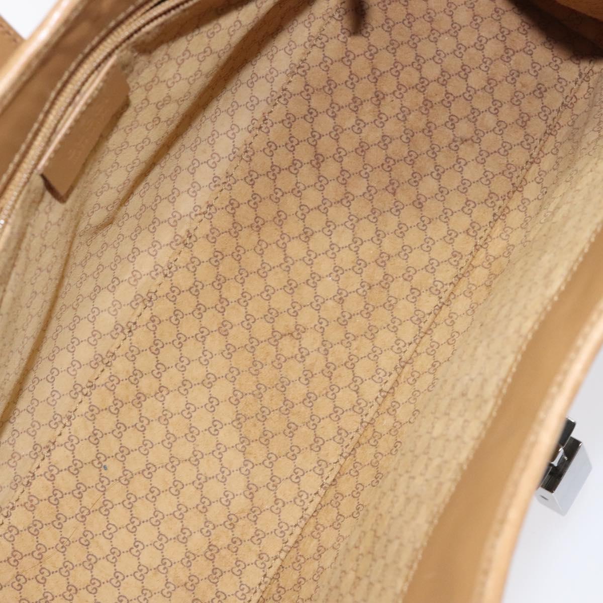 GUCCI Jackie Hand Bag Leather Beige Silver