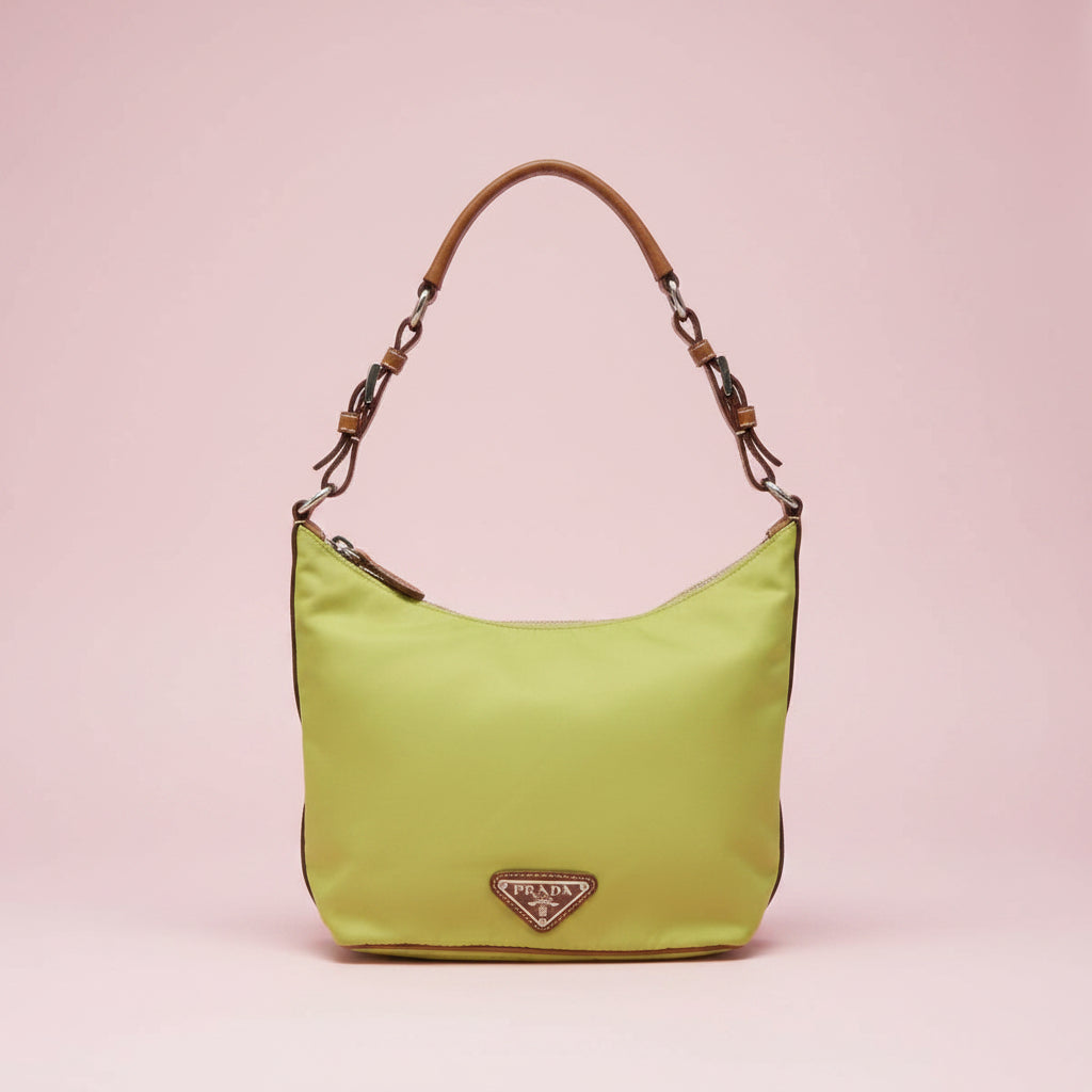 Prada Light Green Nylon Shoulder Bag