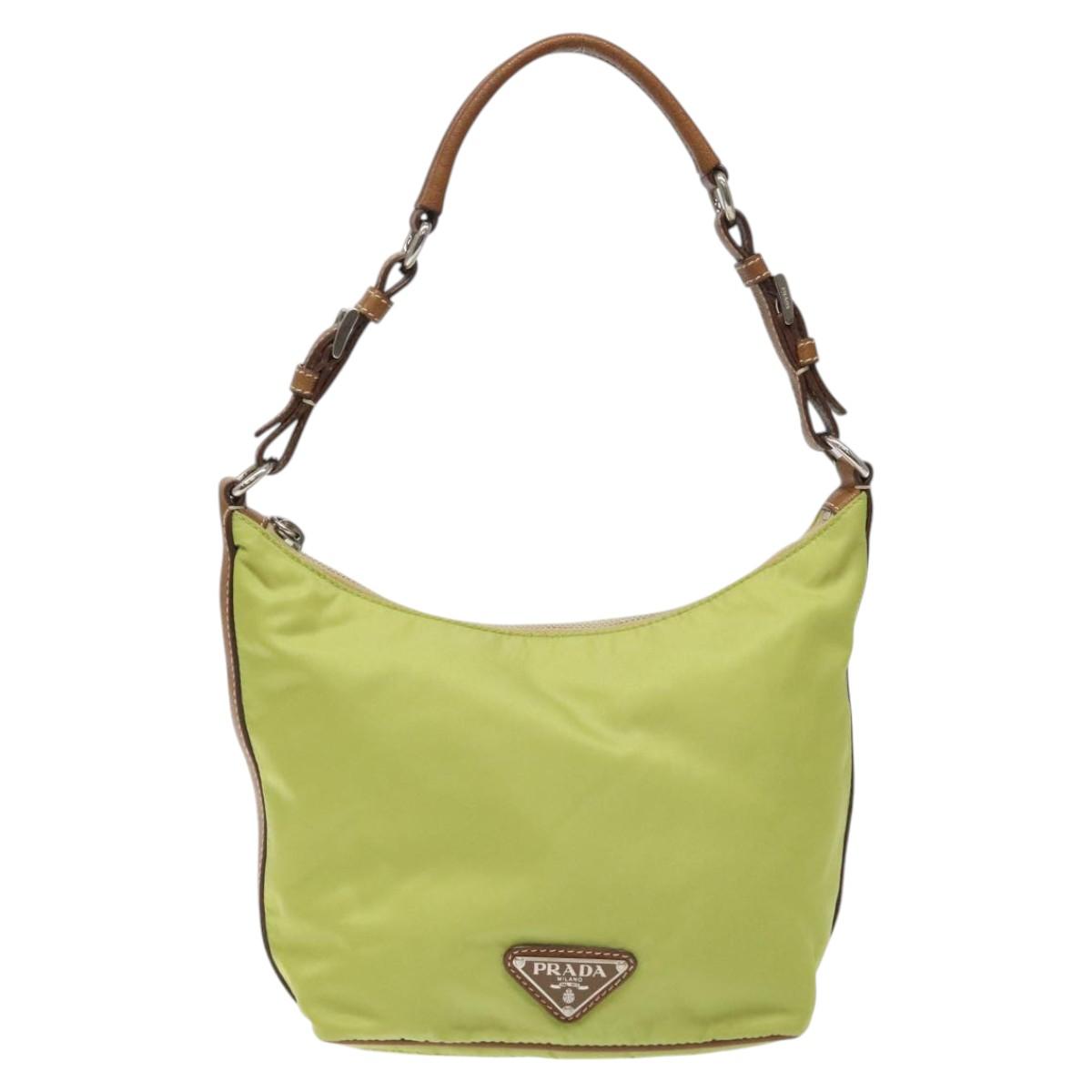 Prada Light Green Nylon Shoulder Bag
