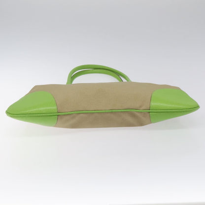 Prada Shoulder Bag Canvas Beige Green