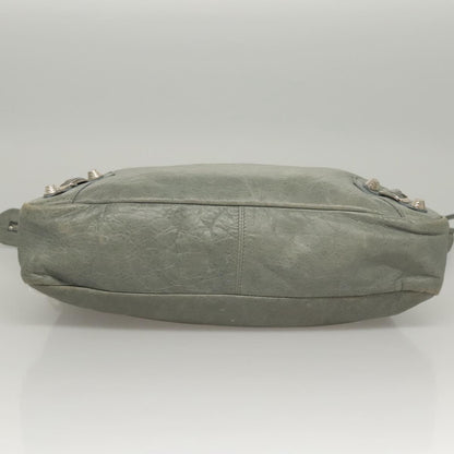 Balenciaga Giant City Hand Bag Leather Light Blue Silver