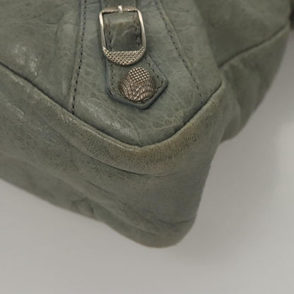 Balenciaga Giant City Hand Bag Leather Light Blue Silver