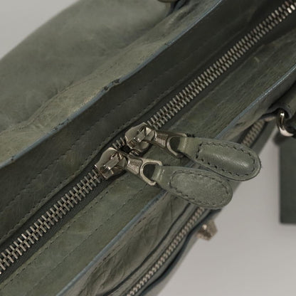 Balenciaga Giant City Hand Bag Leather Light Blue Silver