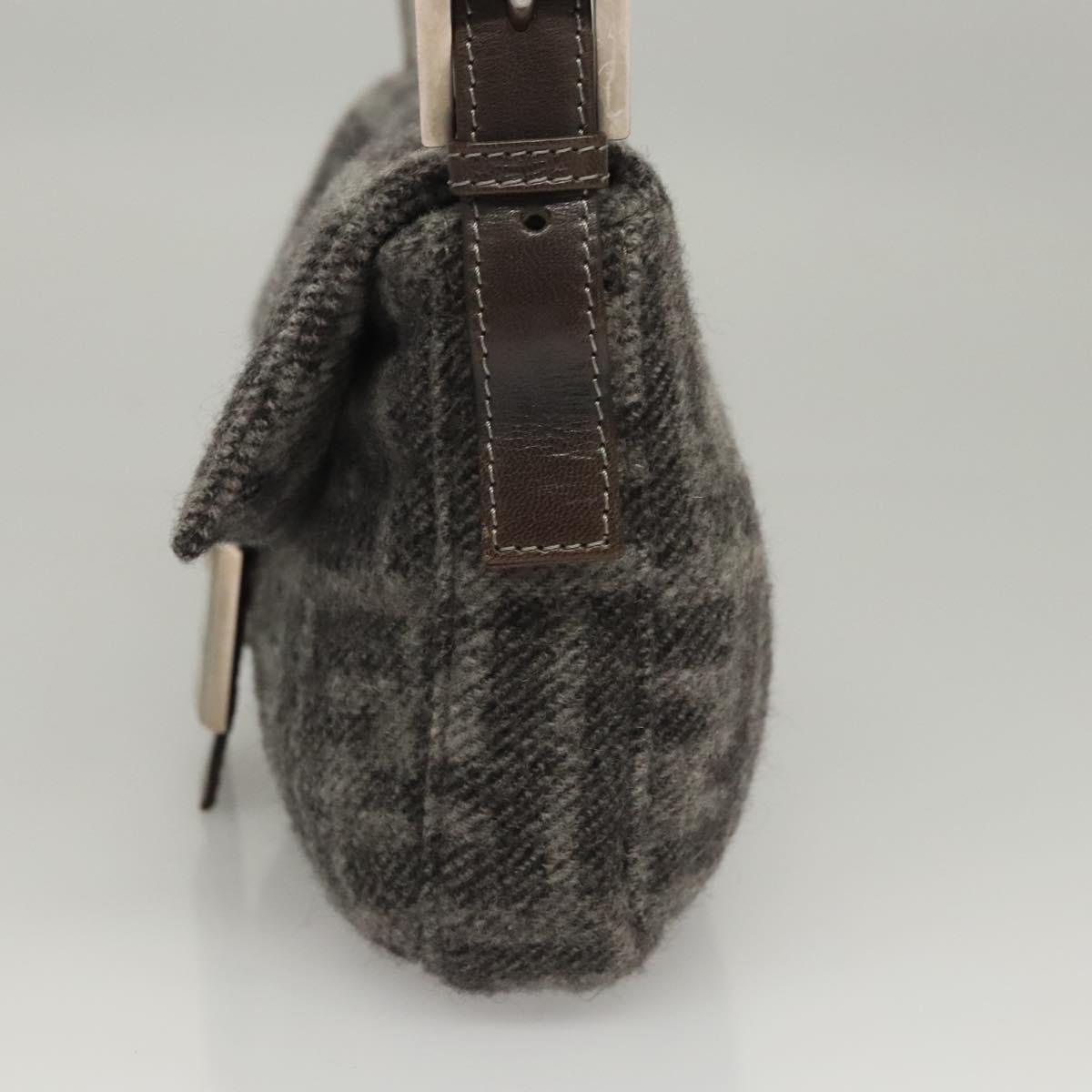 FENDI Zucca Canvas Mamma Baguette Wool Gray (comes with duster)