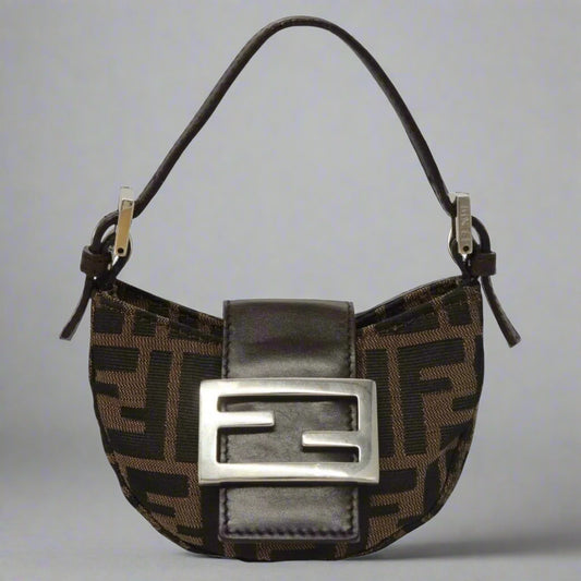 FENDI Zucca Canvas Mini Croissant Hand Bag (comes with duster)