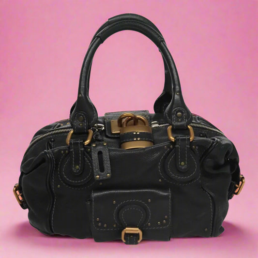 Chloe Paddington Shoulder Bag Leather Black