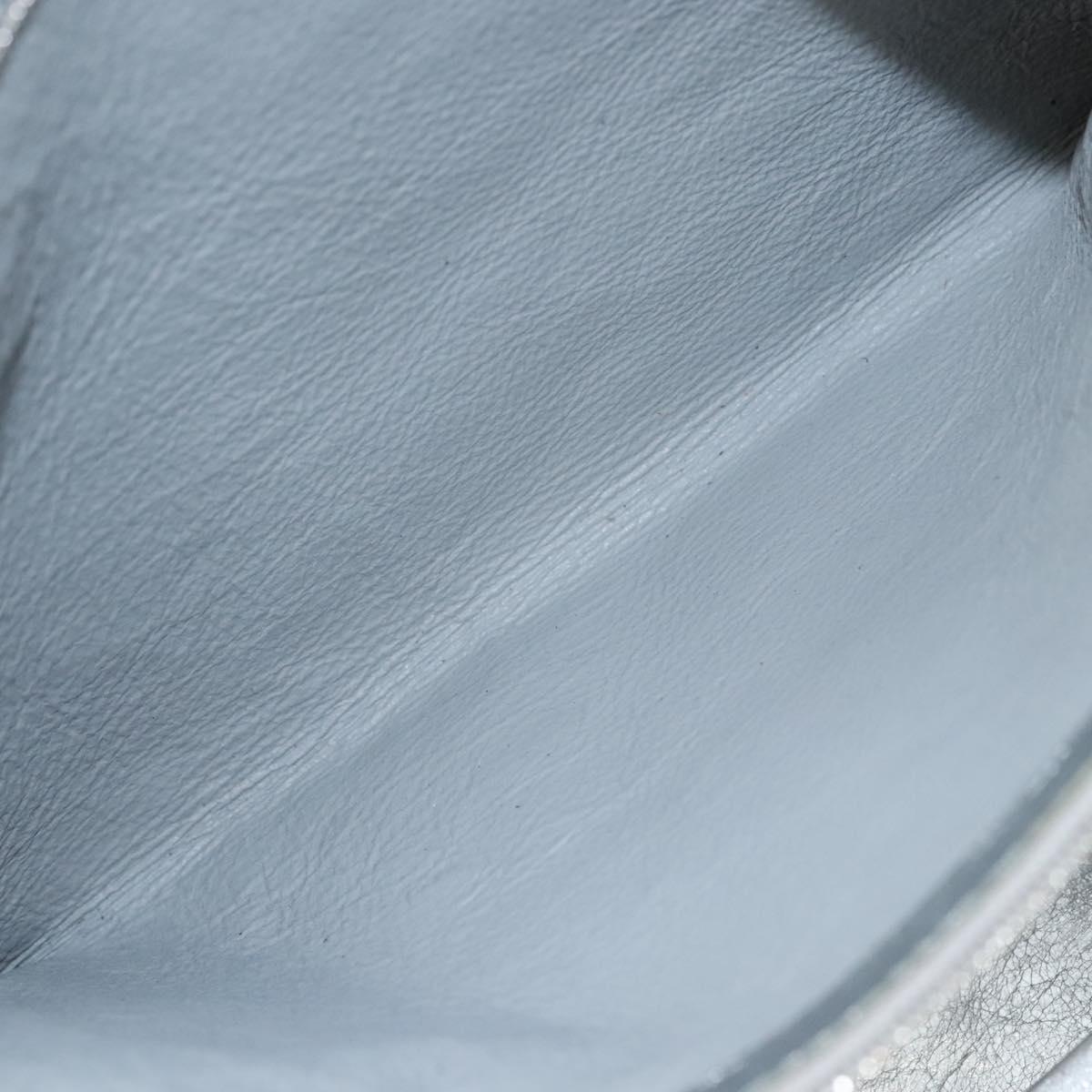 BALENCIAGA Paper Hand Bag Leather Silver