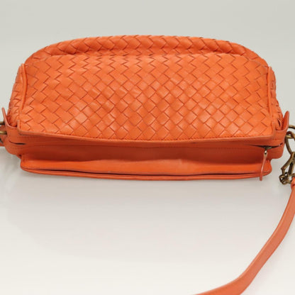 Bottega Veneta Intrecciato Shoulder Bag Leather Orange