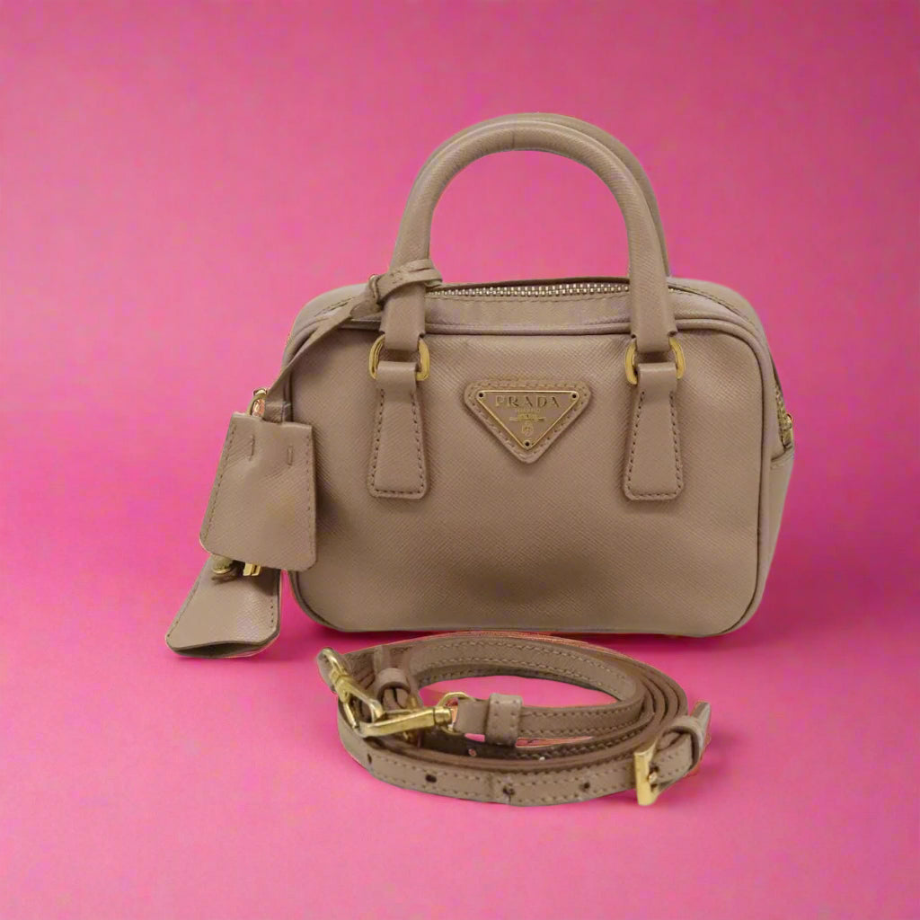 Prada Mini Hand Bag Pink (comes with strap)