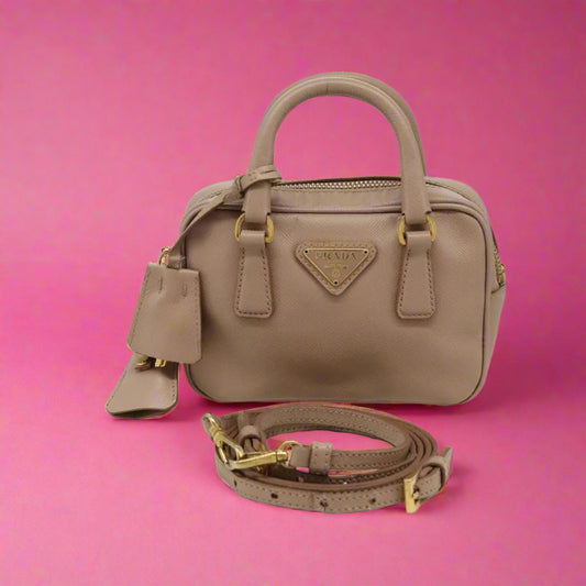 Prada Mini Hand Bag Pink (comes with strap)