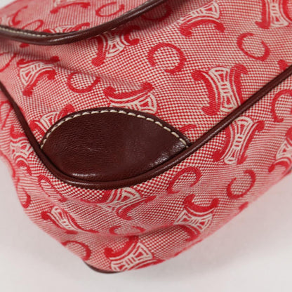 Celine Macadam Canvas Shoulder Bag Red