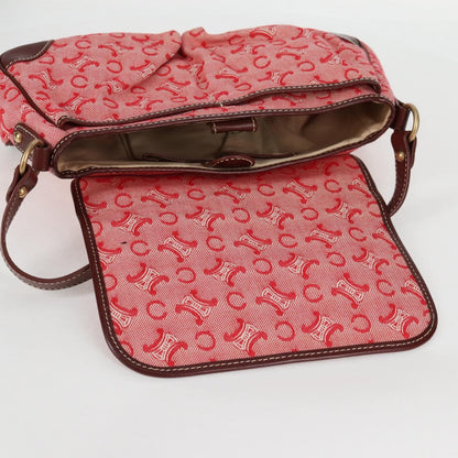 Celine Macadam Canvas Shoulder Bag Red