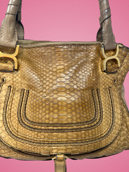 Chloe Brown Python Leather Shoulder Bag