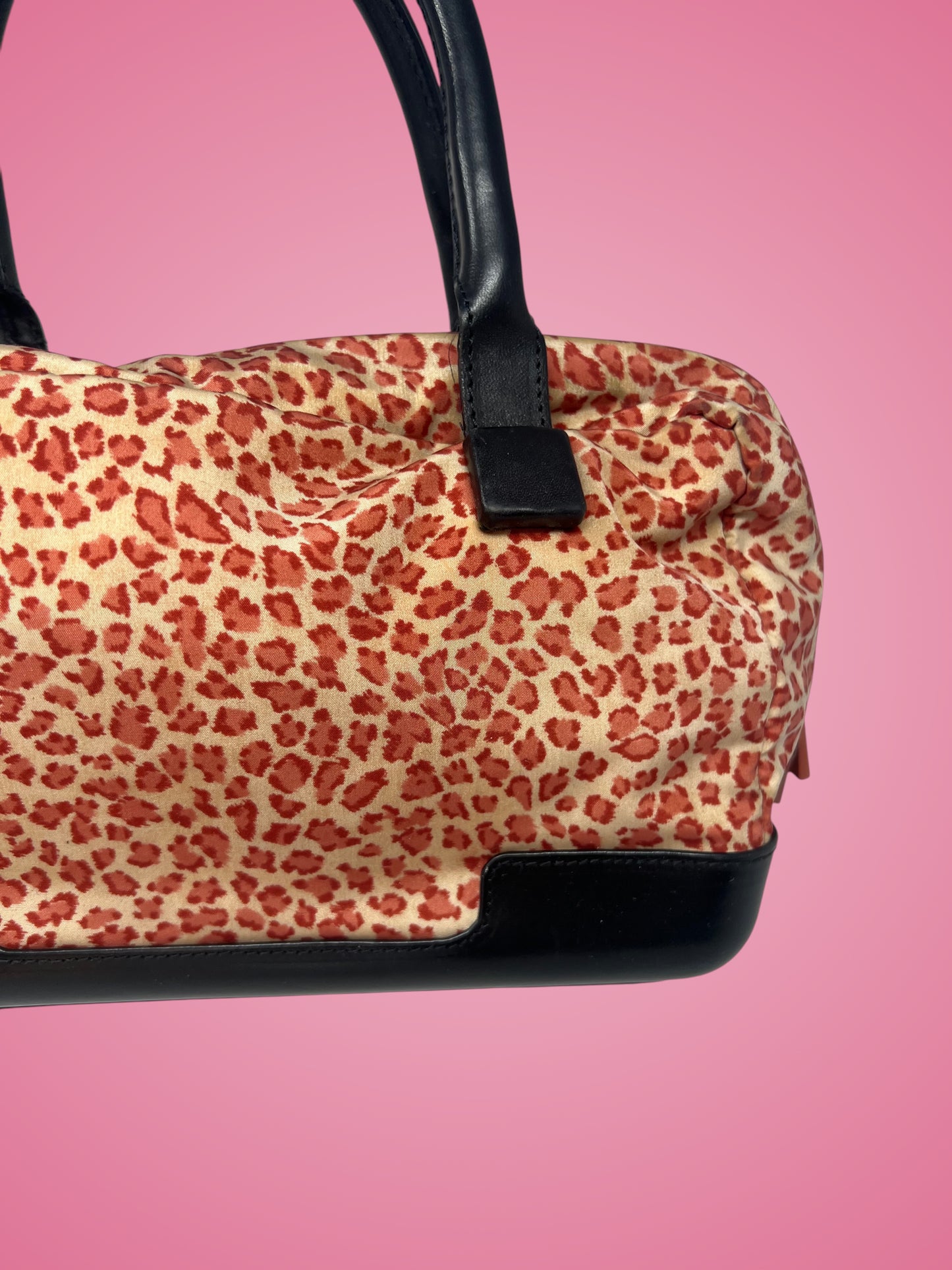 Bottega Veneta Leopard Print Nylon Hand Bag