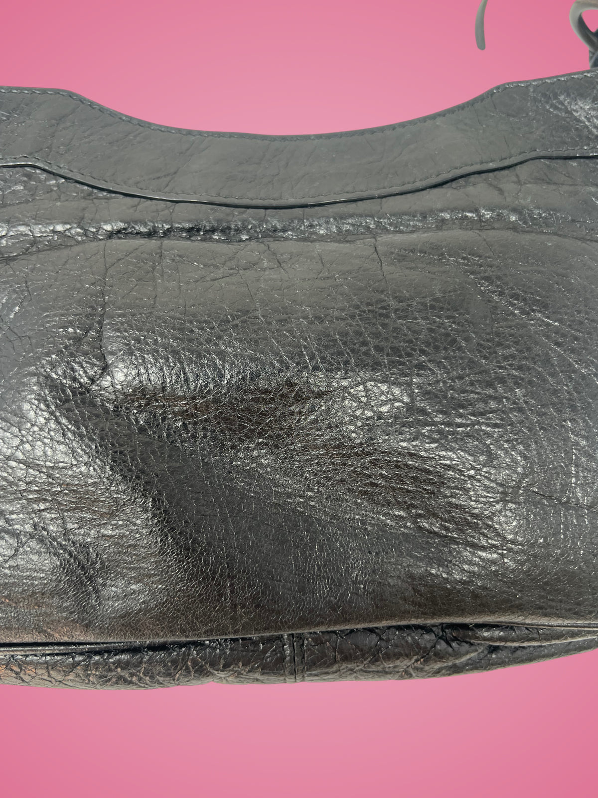 Balenciaga Moto Hip Crossbody Bag Black Leather