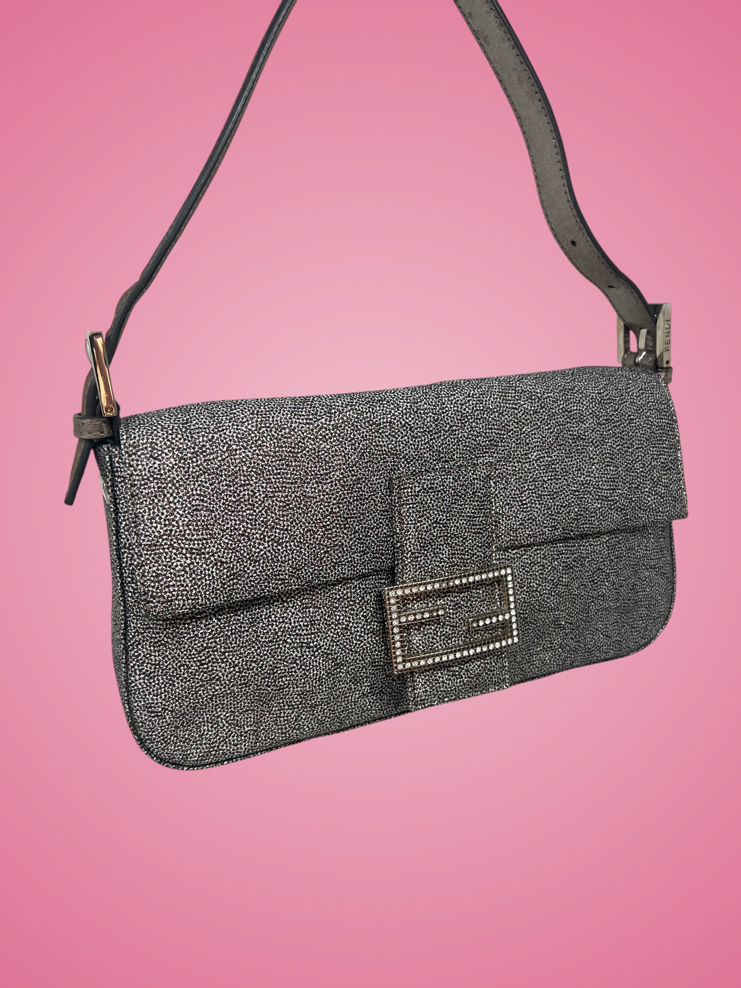 Fendi Baguette Silver Glitter