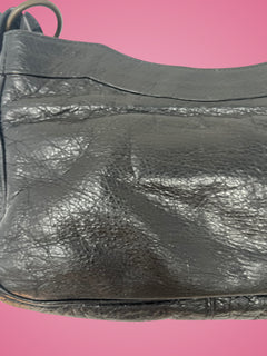 Balenciaga Moto Hip Crossbody Bag Black Leather