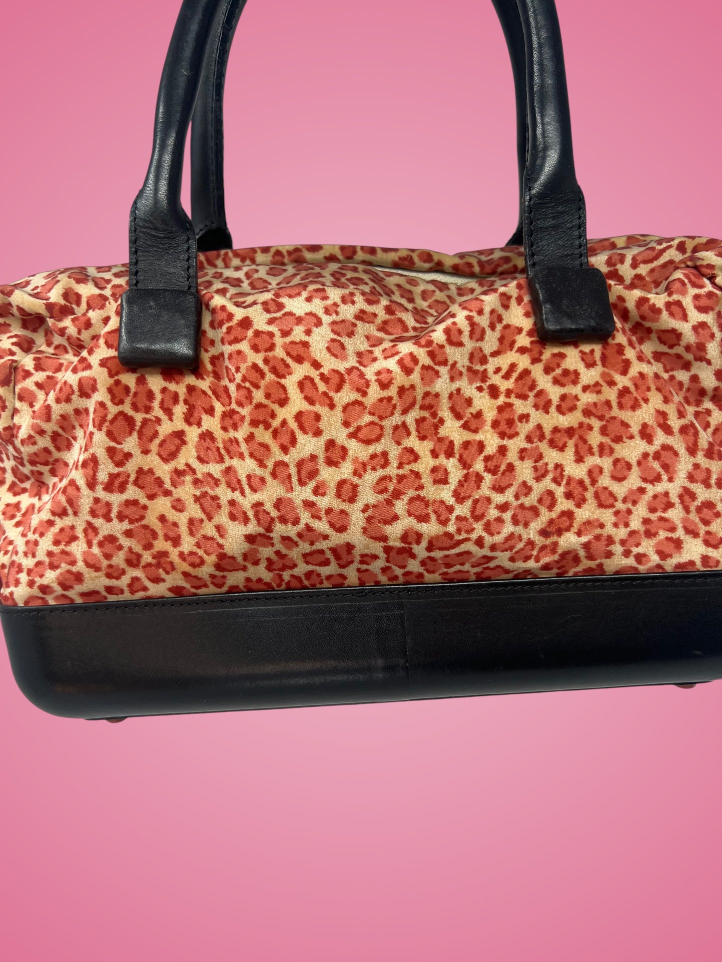 Bottega Veneta Leopard Print Nylon Hand Bag