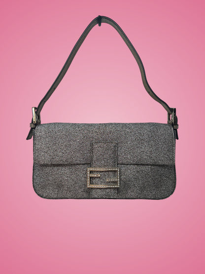Fendi Baguette Silver Glitter