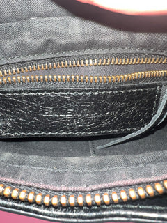 Balenciaga Moto Hip Crossbody Bag Black Leather