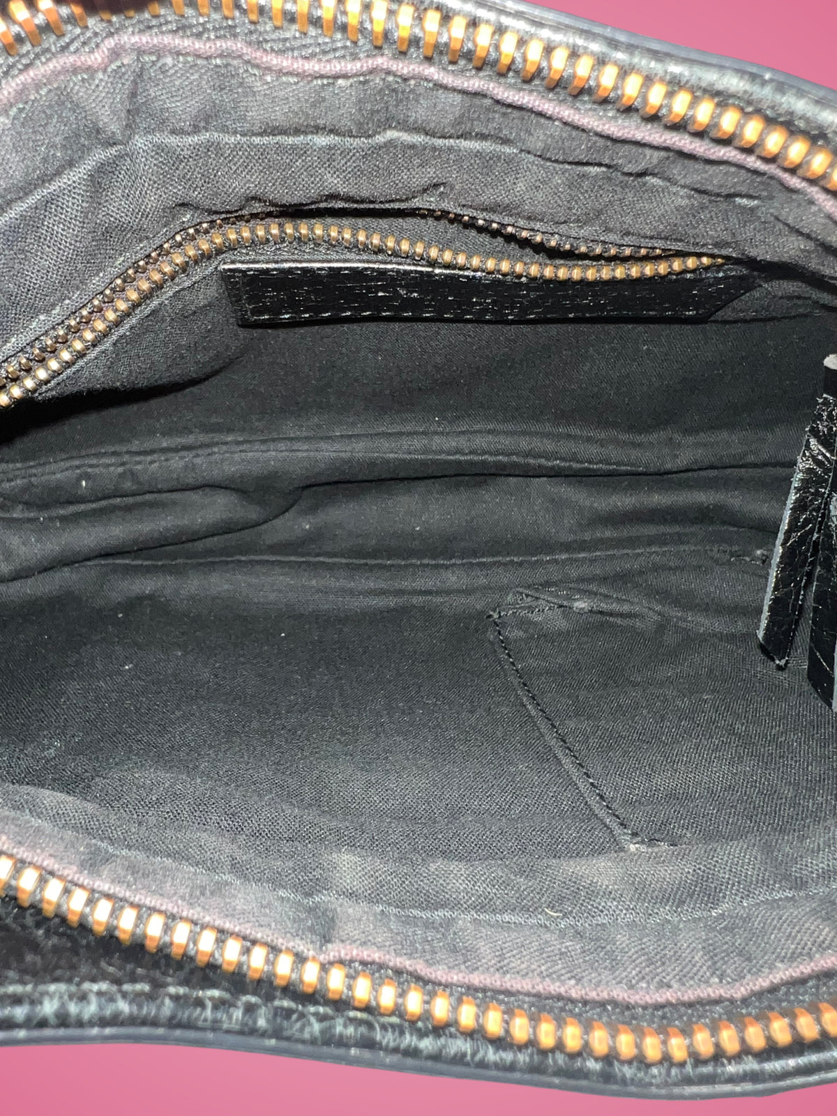Balenciaga Moto Hip Crossbody Bag Black Leather